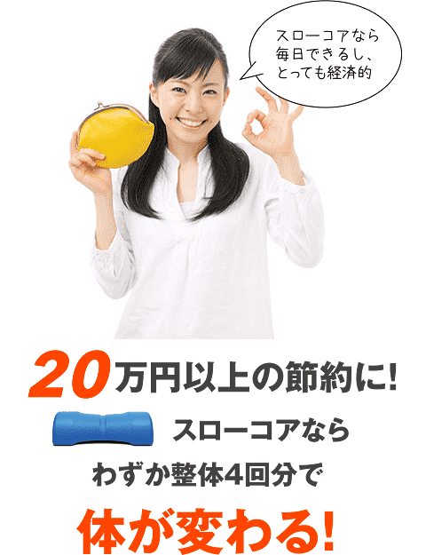 その差20万円以上！スローコアなら整体4回分で体が変わる！